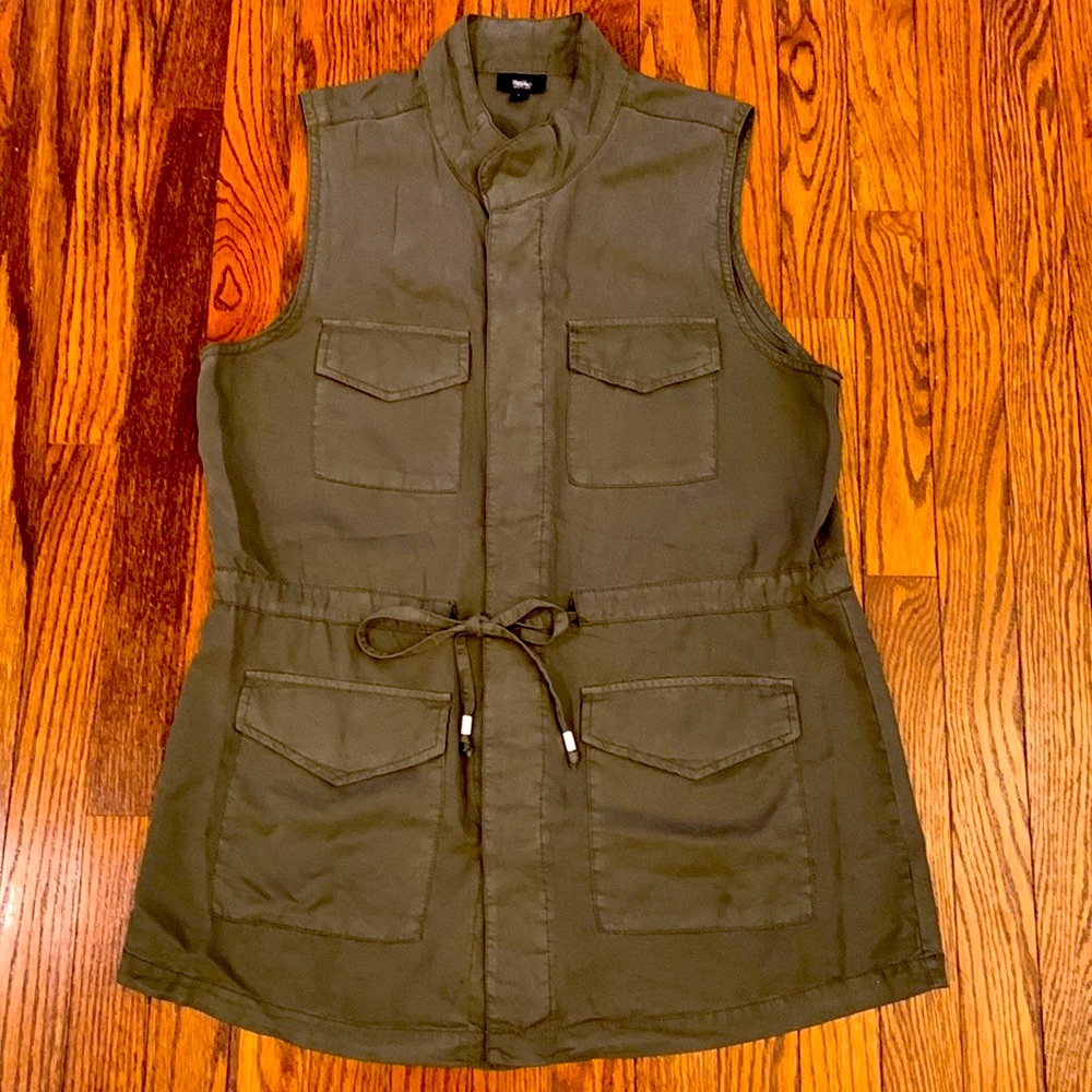 MOSSIMO | Button Front Utility Vest w/ Drawstring Closure at Waist | Sz L/12-14